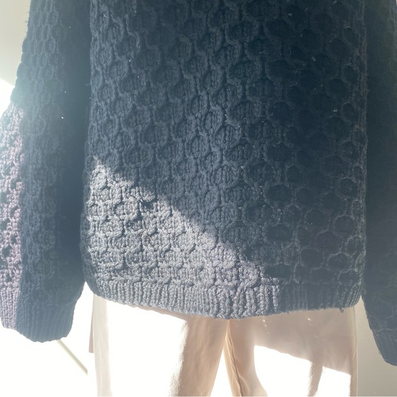 CO Wool Chunky Oversized Knit Sweater with Balloon Sleeves - M - Picture 7 of 16